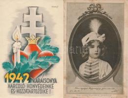 14 db RÉGI vegyes képeslap tétel, nagyrészt motívum és néhány városképes lap, 4 fotólappal, vegyes m...