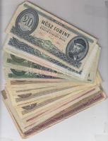 63db-os vegyes magyar pengő és forint bankjegy tétel T:vegyes