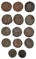 Római Birodalom 14db-os vegyes bronzpénz tétel T:3,3- Roman Empire 14pcs of various bronze coins C:F,VG