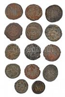 Római Birodalom 14db-os vegyes bronzpénz tétel T:3,3-
Roman Empire 14pcs of various bronze coins C:...