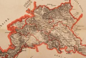 1880 Zágráb megye közigazgatási térképe. Hátsek Ignácz atlaszából. Kiadta Rautmann Frigyes. 1:500000...