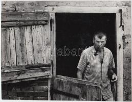 1971 Gilyán Sándor: Somogyi gazda, feliratozott, pecséttel jelzett vintage fotóművészeti alkotás, 17x22 cm