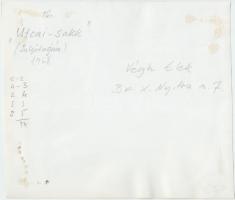 1968 Végh Elek: Utcai sakk, feliratozott vintage fotóművészeti alkotás, 18x21 cm