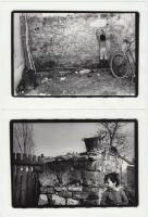 cca 1975 Bozsó Katalin: Útkeresők, fotósorozat, 4 db feliratozott vintage fotóművészeti alkotás, a m...