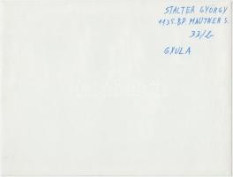 cca 1974 Stalter György feliratozott vintage fotóművészeti alkotása, 18x24 cm