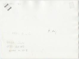 cca 1991 Péntek László: Villamos, feliratozott vintage fotóművészeti alkotás, 18x24 cm