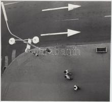 cca 1965 Koller Antal: Felülnézet, feliratozott vintage fotóművészeti alkotás, 18x20 cm