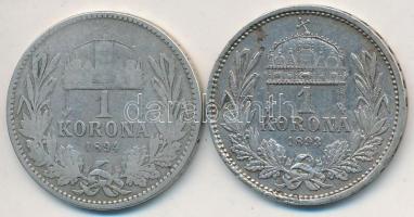 1893KB-1894KB 1K Ag "Ferenc József" (2x) T:2,2-,3 ph