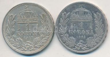 1895KB-1912KB 1K Ag "Ferenc József" (2x) T:2,2-