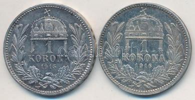 1915KB-1916KB 1K Ag "Ferenc József" (2x) T:2 kis ph