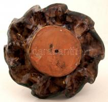 Komlós kerámia, primadonna, festett mázas kerámia, apró festék hibákkal, jelzett, m:35 cm, d:28 cm