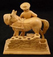 Eichwald lovász fiú, mázas kerámia, jelzett, hibátlan, sorszámmal: (2624),  m:15 cm, h:18 cm