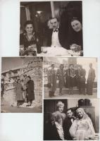 cca 1940 Szörényi Éva (1917-2009) színésznő fotóalbumából, 4 db vintage fotó, 8,5x11,5 cm és 11,5x13 cm közötti méretekben