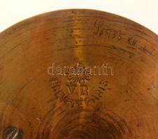 cca 1900 V.R Breveté Paris asztali óra,  Napóleon réz figurával, működik. A porcelán számlapon hajsz...