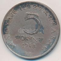 1948. 5Ft Ag "Petőfi" T:2- patina