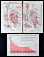 cca 1901-10  Budapest és Magyarország vonatkozású statisztikai térképek, 9db, különböző méretben és ...