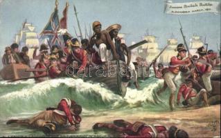 Alexandria, Landing of the British Army in Aboukir Bay; Raphael Tuck & Sons Oilette British Battles 9134.