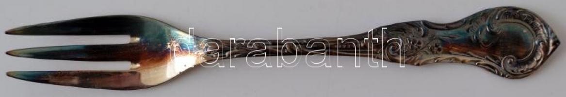 Berndorf alpakka süteményes villa készet, 6 db, jelzettek, saját dobozukban, h: 15 cm