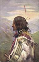 Chief Not Afraid of Pawnee; Raphael Tuck & Sons Oilette Indian Chiefs Series II. 9131.