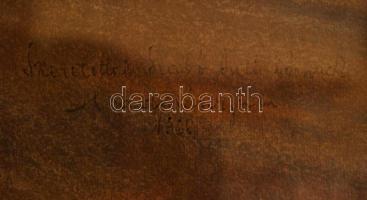 Madarász Gyula (1935-2012): Régi házak. Vegyes technika, papír, jelzett, üvegezett keretben, 48×62 c...