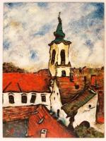 Olvashatatlan jelzéssel: Szentendre, olaj, farost, 40×30 cm