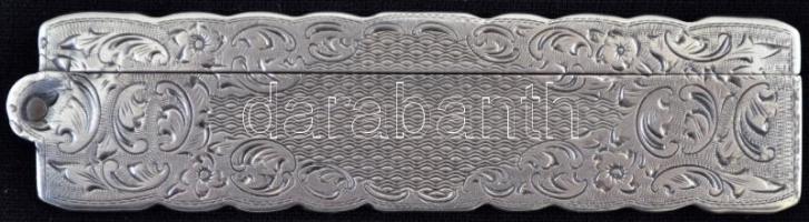 Ezüst  fésűtok, Ag., nettó:23,6gr., jelzett, 10cm/Silver comb case, Ag., net.: 23.6 gr, marked, 10cm