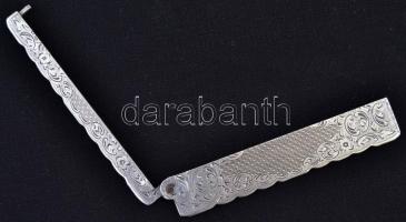 Ezüst  fésűtok, Ag., nettó:23,6gr., jelzett, 10cm/Silver comb case, Ag., net.: 23.6 gr, marked, 10cm