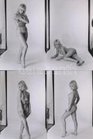 cca 1972 Szöszi csábító képei, 8 db finoman erotikus fénykép, korabeli negatívokról készült modern n...