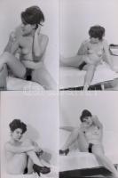 cca 1974 Bozontos kis csalitos, 7 db finoman erotikus fénykép, korabeli negatívokról készült modern nagyítások, 15x10 cm / 7 erotic photos, 15x10 cm
