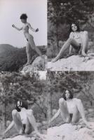 cca 1971 Természetes szépségek természeti környezetben, 10 db finoman erotikus fénykép, korabeli neg...