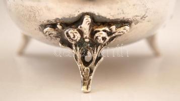 Ezüst  fűszertartó csiszolt üveg betéttel,  Ag., nettó:38,3gr., jelzett, 3,5x5cm/Silver spice rack f...