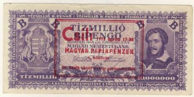 1946. 10.000.000B.-pengő "Csili-1975..." fny-sal T:II-