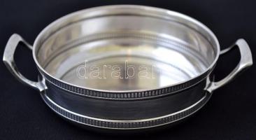 Ezüst  füles kínálótálka,  Ag., nettó:159,8gr., jelzett, 3,5x11cm/Silver Bowl, Ag., net. 159,8gr, ma...