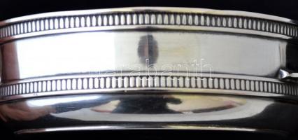 Ezüst  füles kínálótálka,  Ag., nettó:159,8gr., jelzett, 3,5x11cm/Silver Bowl, Ag., net. 159,8gr, ma...