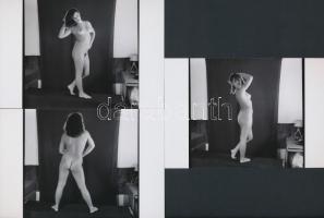 cca 1973 Szállodai szép emlékek, 9 db finoman erotikus fénykép, korabeli negatívokról készült modern...