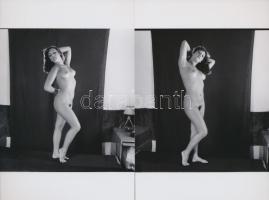 cca 1973 Szállodai szép emlékek, 9 db finoman erotikus fénykép, korabeli negatívokról készült modern...