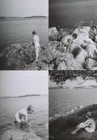 cca 1970 Nudizós kis feleségek, 12 db finoman erotikus fénykép, korabeli negatívokról készült modern nagyítások,13x9 cm / 12 erotic photos, 13x9 cm