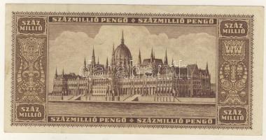 1946. 100.000.000P "Magyar Éremgyűjtők..." fny-sal törött "10"-es tévnyomat T:II