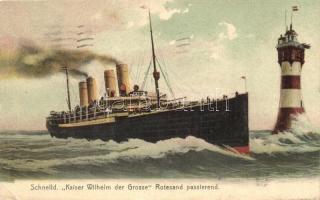 Schnelldampfer Kaiser Wilhelm der Grosse Rotesand passierend / German passenger ship (EK)