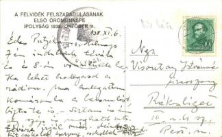 1938 Ipolyság, Sahy;  A Felvidék felszabadulásának első örömünnepe / entry of the Hungarian troops, ...