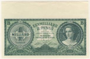 1946. 1000.000.000B.-pengő "zöld" széles feslő ívszéllel T:I