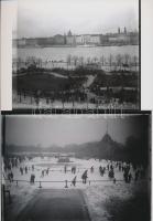 cca 1930 Budapesti városképek, életképek, 6 db korabeli negatív modern nagyítása, 13x18 cm