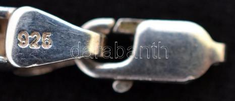 Ezüst köves "geometrikus" karlánc, Ag., bruttó:9,4gr., jelzett, 19cm/ Silver bracelet with...