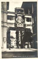1928 Vienna, Wien I. Hoher Markt mit Kunstuhr / market, art clock, photo