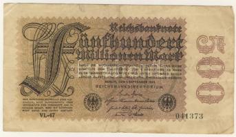 Német Birodalom 1923. 500.000.000M Hungarika "Meteor...Miskolcz" lila bélyegzés a hátlapon T:III