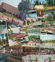 48 db MODERN magyar városképes lap, vegyes minőség; gyógyfürdők / 48 modern Hungarian town-view postcards, mixed quality; spas