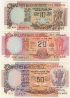 India/Reserve Bank sorból 1975-78. 2R 3klf variáns,5R,10R,20R,50R,100R,500R összesen 9db bankjegy T:...