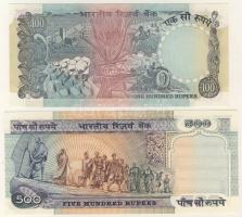 India/Reserve Bank sorból 1975-78. 2R 3klf variáns,5R,10R,20R,50R,100R,500R összesen 9db bankjegy T:...