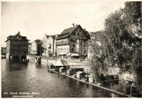 Zürich, Rathaus, Rüden, Schwanencolonie / town hall, tram, swannery, HYSPA BERN 1931 So. Stpl.
