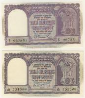 India/Reserve Bank 1962-67. sorból 2R-10R, 11klf bankjegy T:I